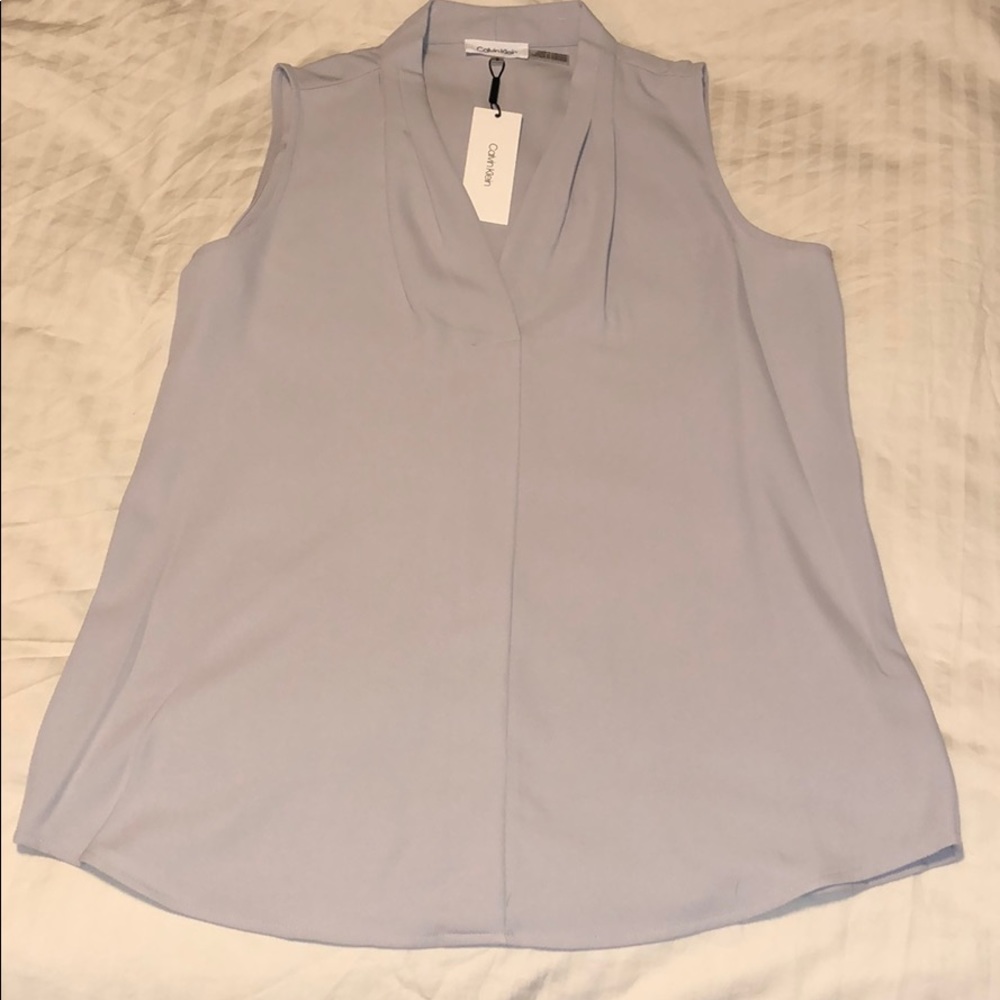 Calvin Klein Pleated V-Neck Tank